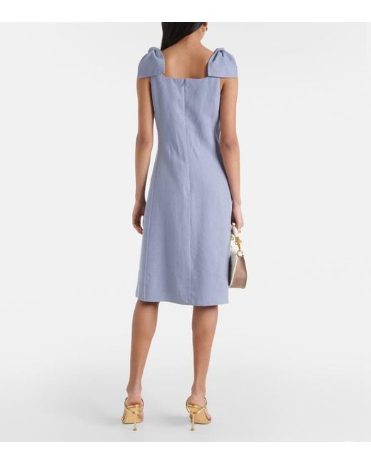 Chloé Blue Linen Midi Dress