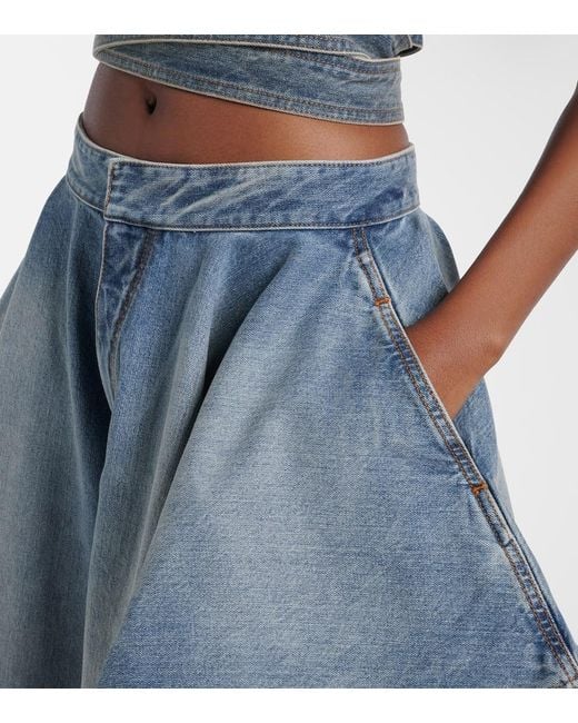 Alaïa Blue Draped Tapered Jeans