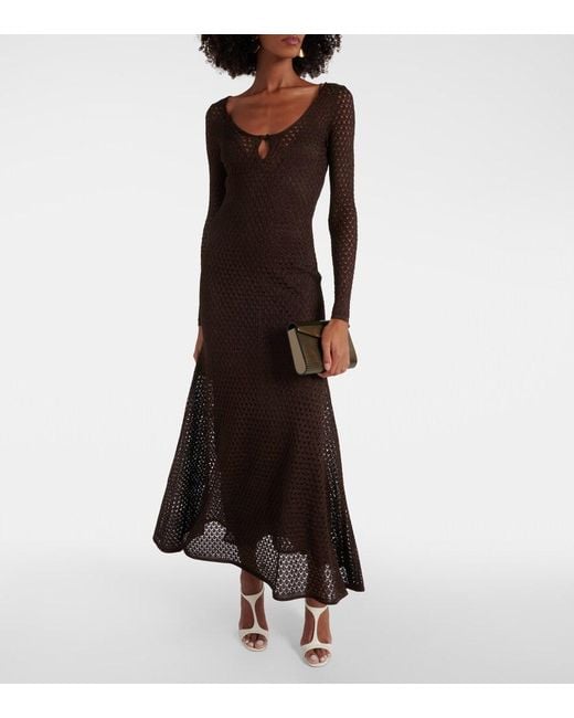 Tom Ford Brown Lurex Maxi Dress