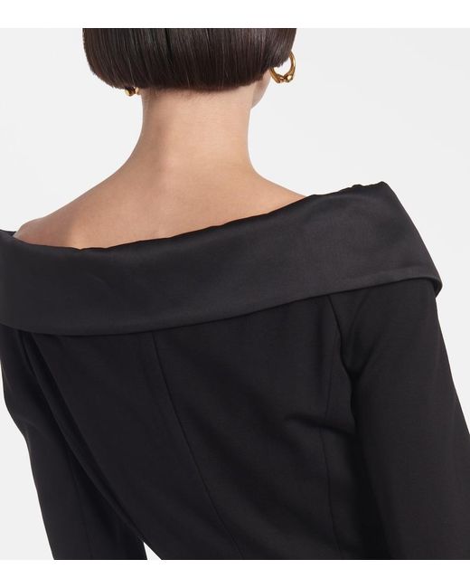 Dorothee Schumacher Black Emotional Essence Off-Shoulder Midi Dress