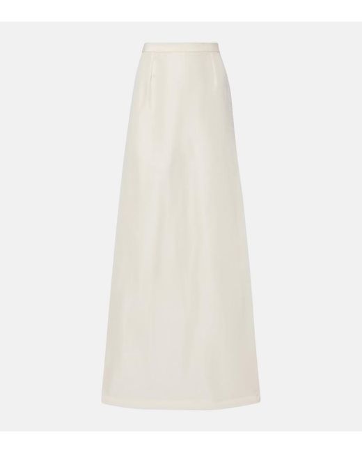 Gucci White Silk Faille Maxi Skirt