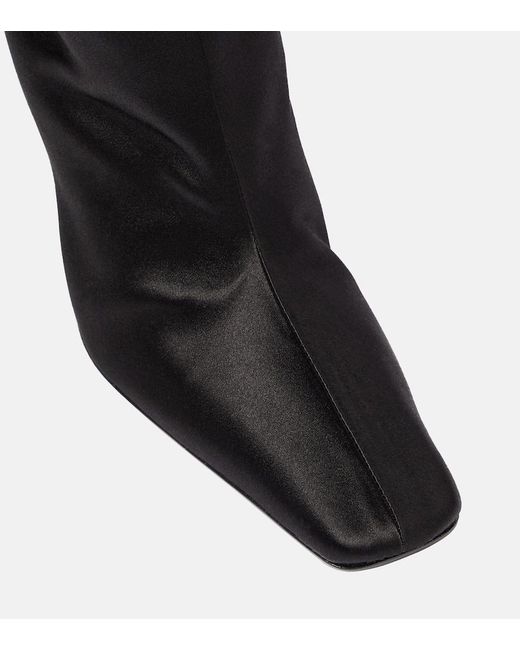 Magda Butrym Black Satin Ankle Boots