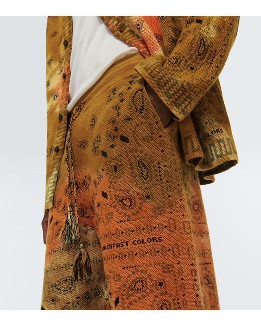 Alanui Orange Bandana Piquet Jacquard Cotton Pants for men