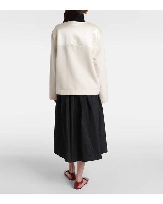 Jil Sander Natural Jacke Aus Schurwolle Mit Satin