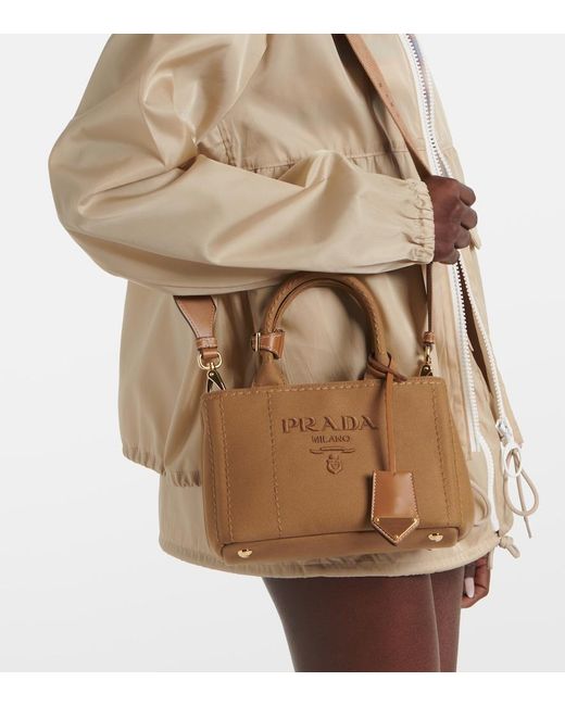 Borsa Jardiniere Mini di Prada in Brown