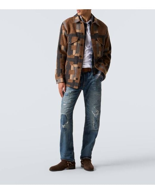 RRL Hemdjacke Aus Einem Wollgemisch in Brown für Herren