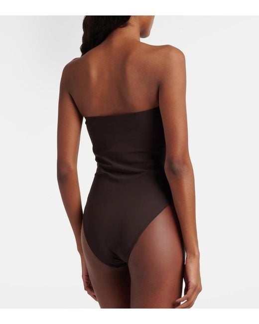 Saint Laurent Brown Cutout Swimsuit