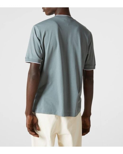T-Shirt En Coton Melange Canali pour homme en coloris Blue