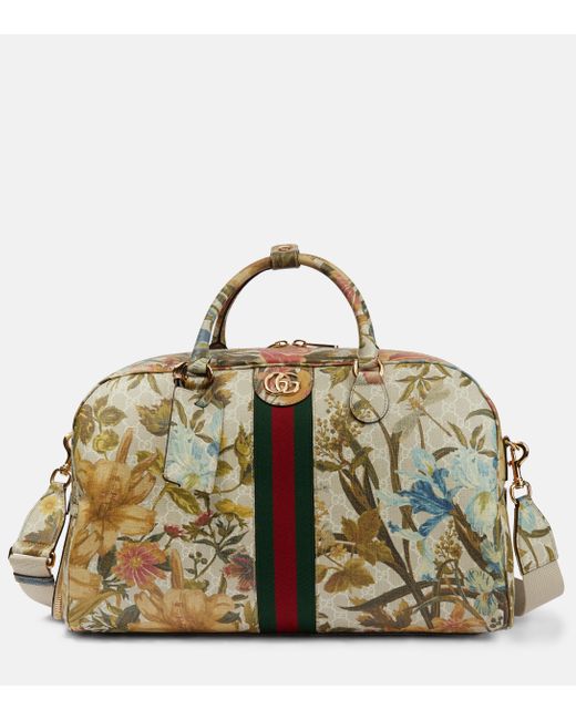 Gucci Metallic Ophidia GG Flora Duffle Bag