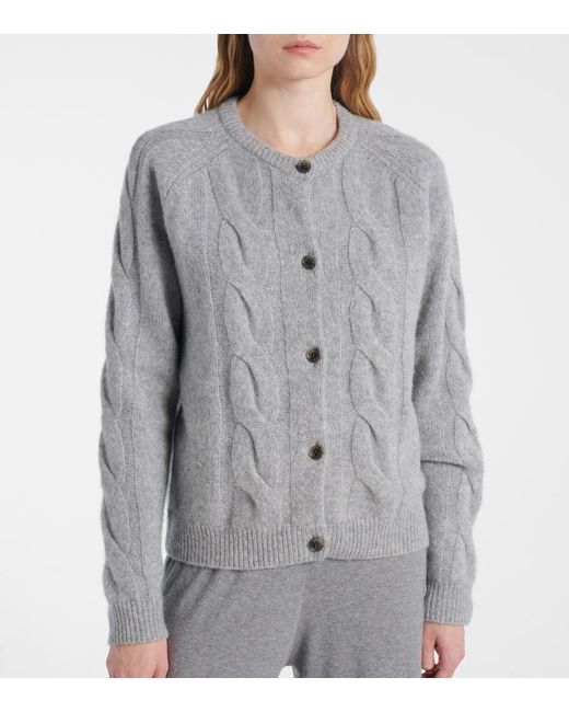 Lisa Yang Gray Gwyneth Cable-Knit Cardigan