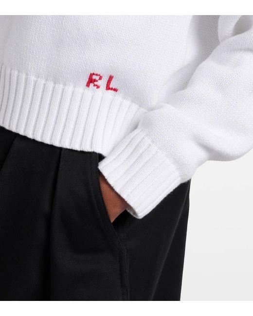 Polo Ralph Lauren White Polo Bear Cotton Sweater
