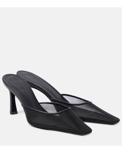 The Attico Blue Juno 75 Mesh Mules