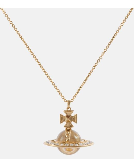 Vivienne Westwood Metallic Crystal-embellished Pendant Necklace