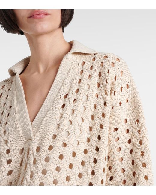 Max Mara Natural Urna Cutout Cotton Minidress