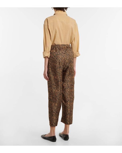 Nanushka Brown Bedruckte Hose Aus Seide