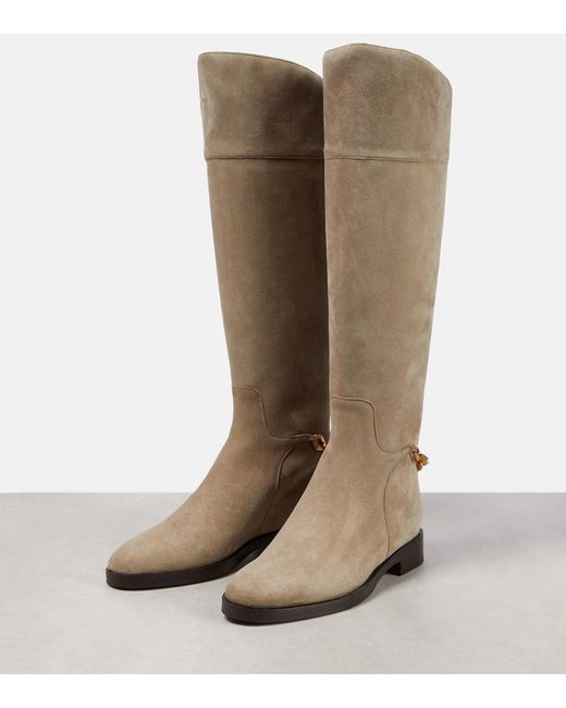 Jimmy Choo Brown Nell Suede Knee-High Boots