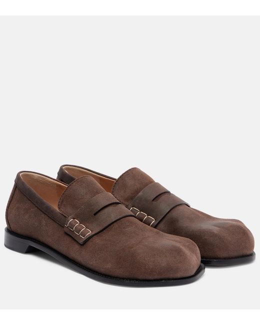 J.W. Anderson Brown Paw Suede Penny Loafers