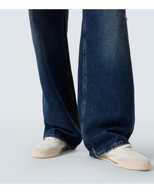 Dolce & Gabbana Blue Low-Rise Wide-Leg Jeans for men