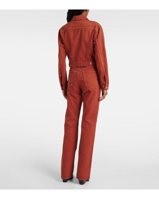 Rabanne Brown Cropped Denim Jacket