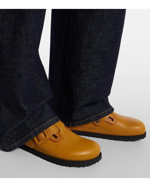 Birkenstock Yellow Boston Leather Clogs