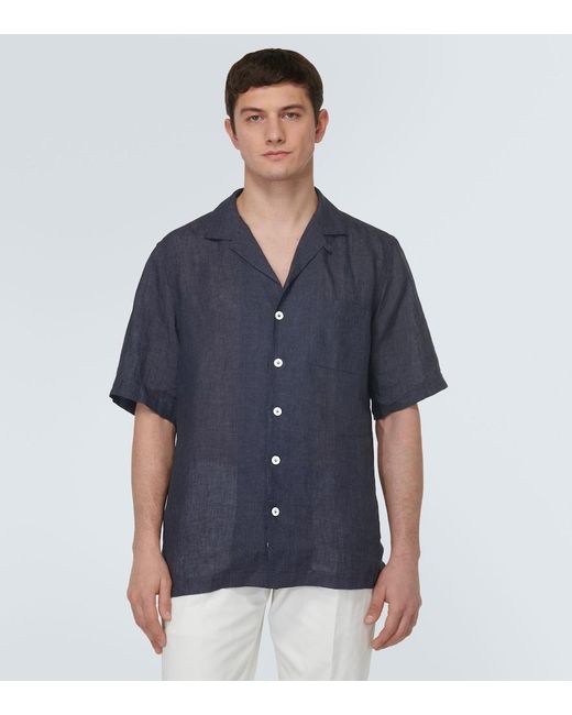 Lardini Blue Linen Shirt for men