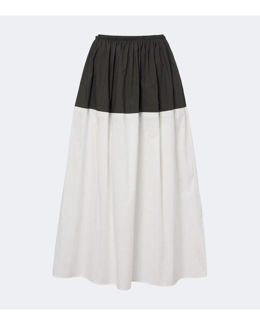 Proenza Schouler Black Label Nyla Cotton Poplin Midi Skirt