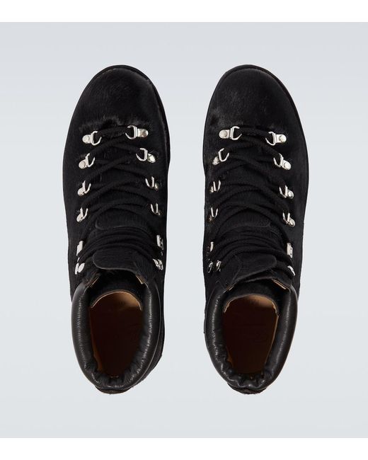 Junya Watanabe Black Paraboot Calf Hair Lace-Up Boots for men
