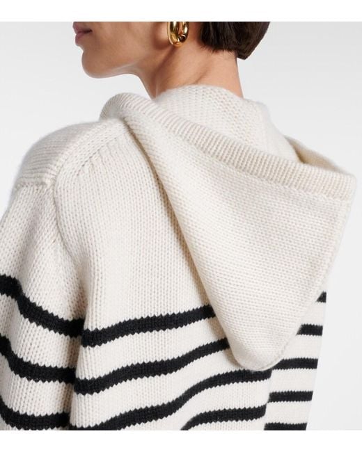 Nili Lotan White Noemi Striped Cashmere Sweater