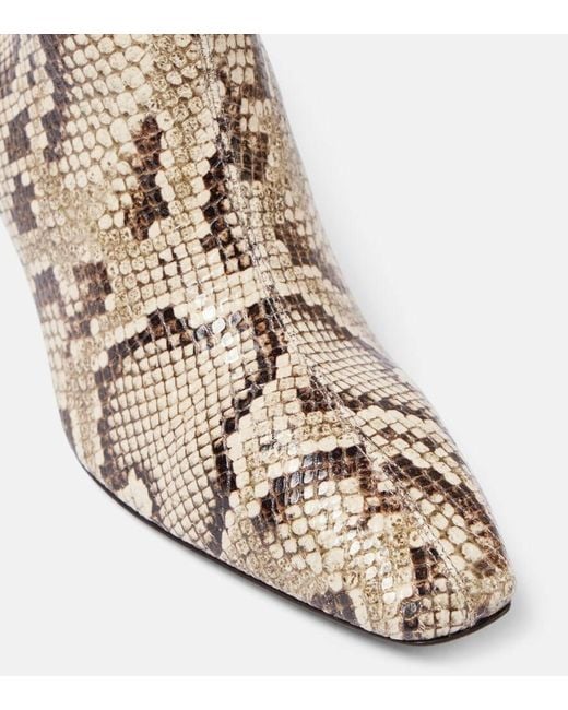 Aquazzura Brown Blade Snake-Effect Leather Ankle Boots