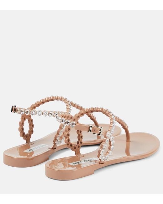Aquazzura Pink Almost Bare Embellished Pvc Sandals