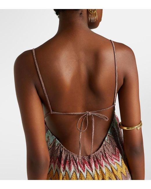 Missoni White Zigzag Lame Beach Dress