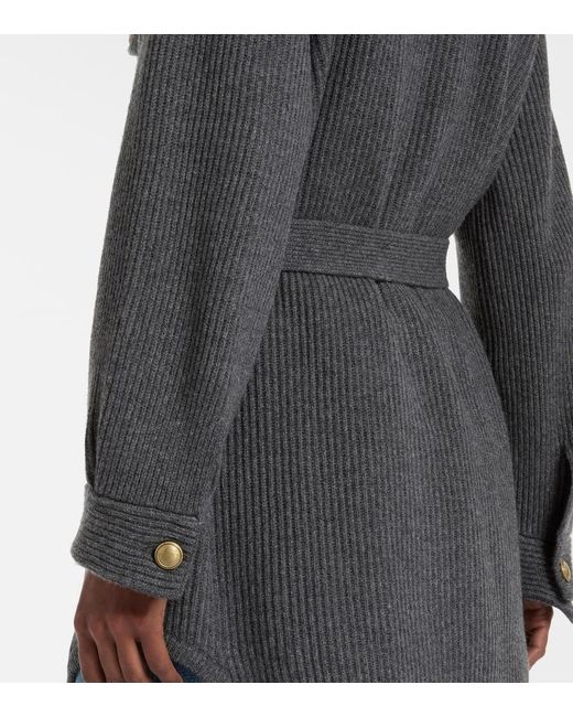 Brunello Cucinelli Gray Wool, Cashmere, And Silk Cardigan
