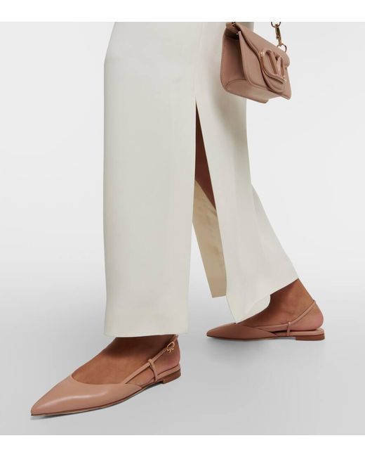 Gianvito Rossi Natural Ascent 05 Leather Slingback Flats