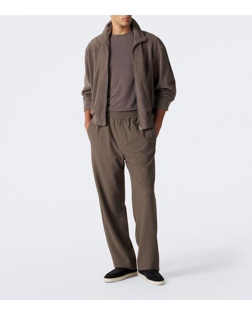 Giorgio Armani Brown Waffle-Knit Straight Pants for men