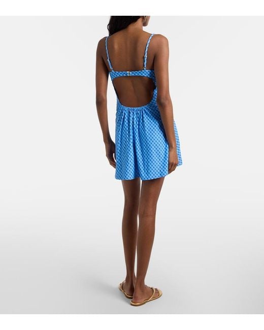 Montce Blue Petal Plaid Minidress