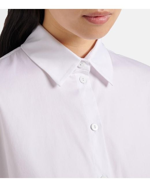 Max Mara White Pittura Cotton-Blend Shirt
