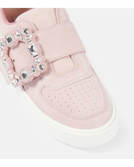 Roger Vivier Pink Verzierte Sneakers Very Vivier Aus Leder
