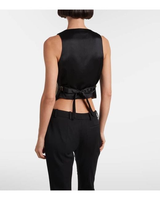 Alexander McQueen Natural Prince Of Wales Check Wool Vest