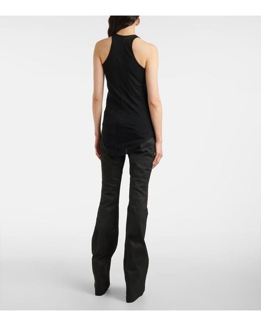 Rick Owens Black Ribbed-Knit Cotton Tank Top