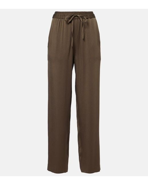 Isabel Marant Brown Kendry Satin Wide-Leg Pants