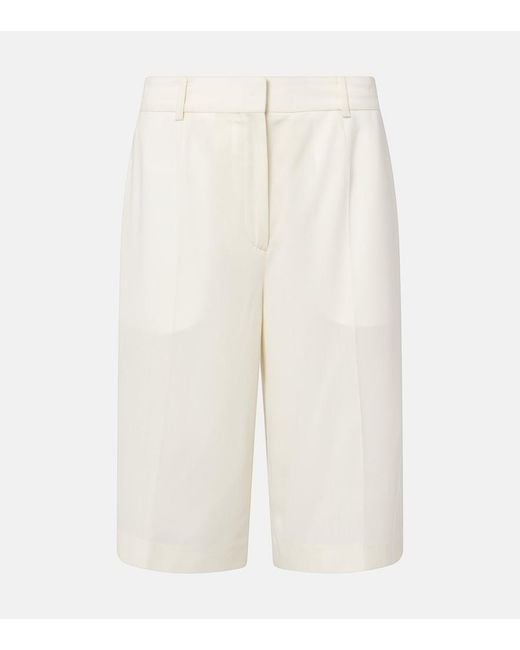 Totême White Semi-Sheer Bermuda Shorts