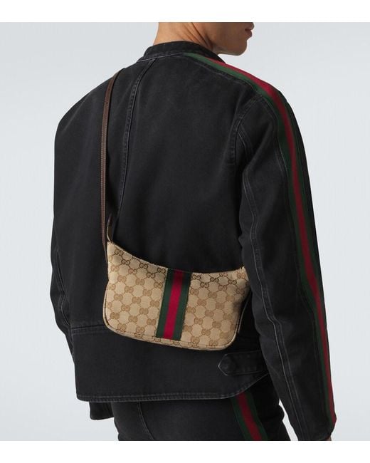 Gucci White Lunetta Gg Canvas Small Crossbody Bag for men