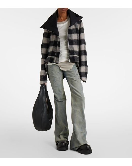 Chaqueta Exploder De Lana Virgen A Cuadros Rick Owens de color Black