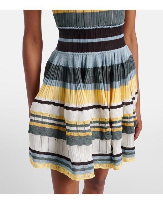 Alaïa Multicolor Knitted Striped Minidress