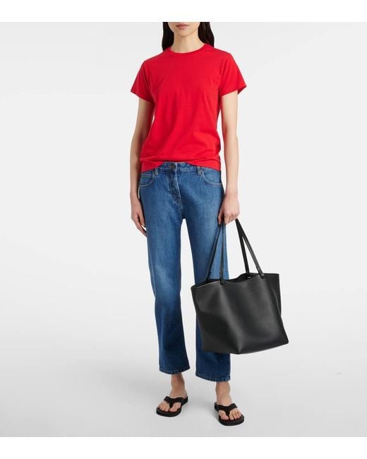 The Row Black Park Three Leather Shopper