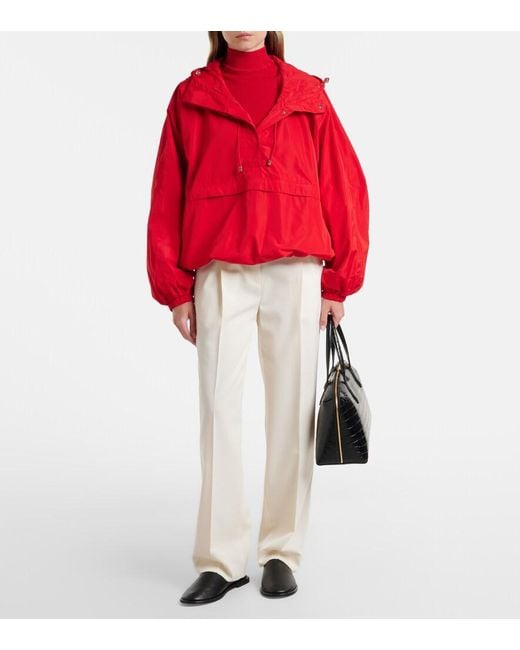 Rohe Red Hooded Oversized Jacket