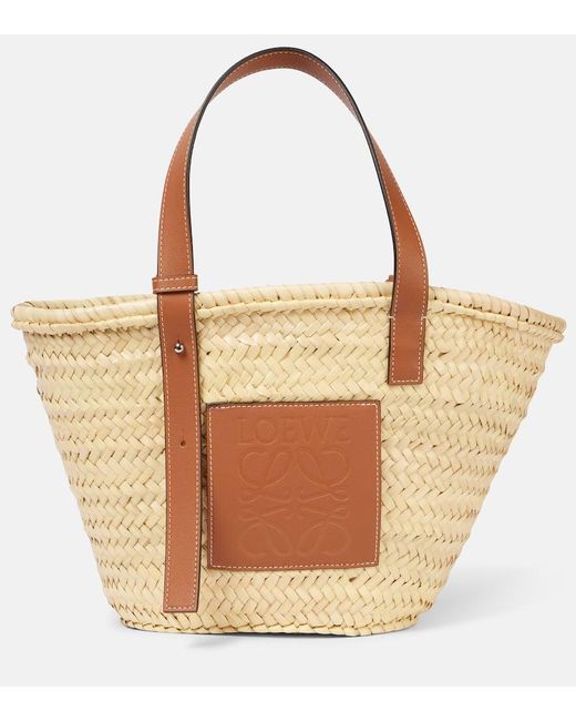 Loewe Brown Medium Leather-Trimmed Basket Tote