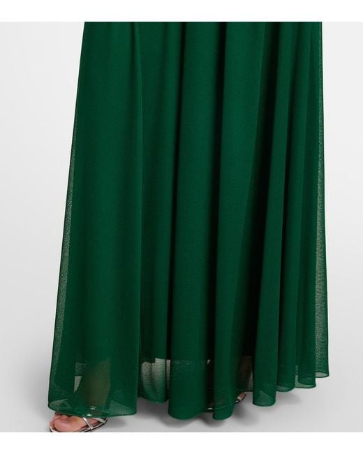 Max Mara Green Carnet Mesh Jersey Maxi Dress