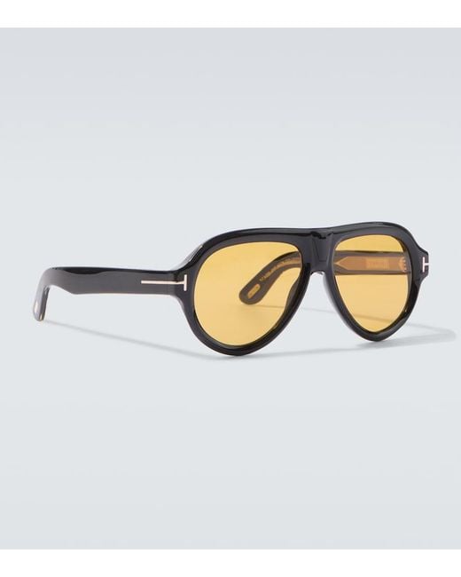 Tom Ford Brown Icon Aviator Sunglasses for men
