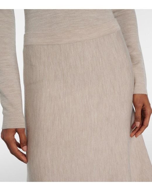 Gabriela Hearst Natural Freddie Wool, Cashmere, And Silk Midi Skirt